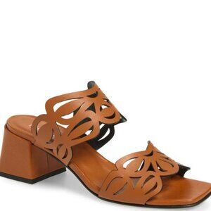 2 Twin Hearts Laser Cutout Slide Sandal